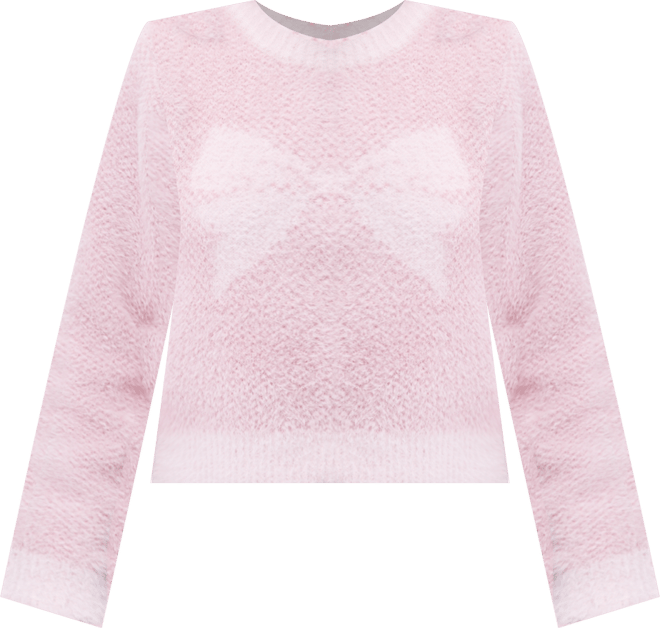 Women's Crewneck Bow Jacquard Sweater