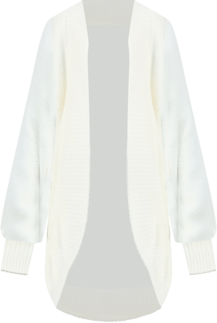 Juniors' Open-Front Eyelash Cardigan