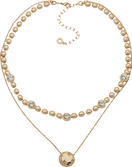 2 in 1 Glass Bezel Stone Crystal Star Multirow Necklace