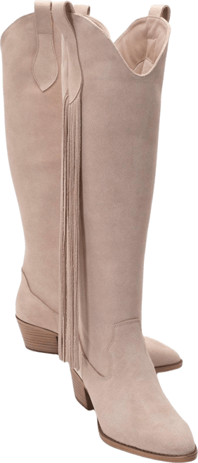 Rios Leather Fringe Knee High Boot (Women)