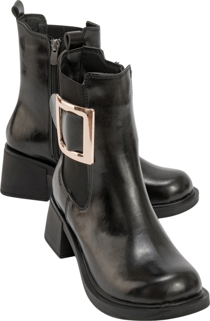 Moriah Buckle Block Heel Boot (Women)