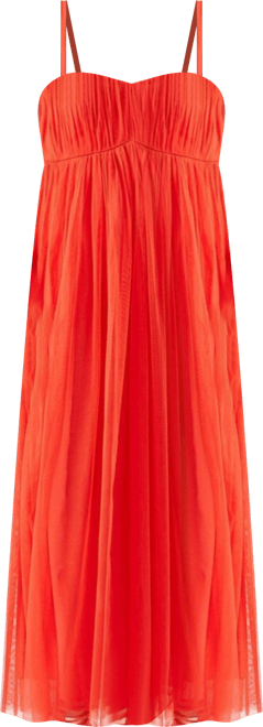 Women's Tulle Strappy Bandeau Maxi Dress