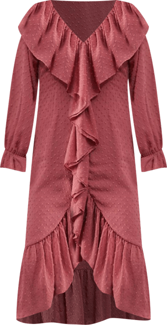 Women's Dobby Chiffon Midi Dress