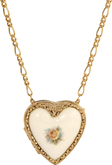 Porcelain Heart Locket Necklace