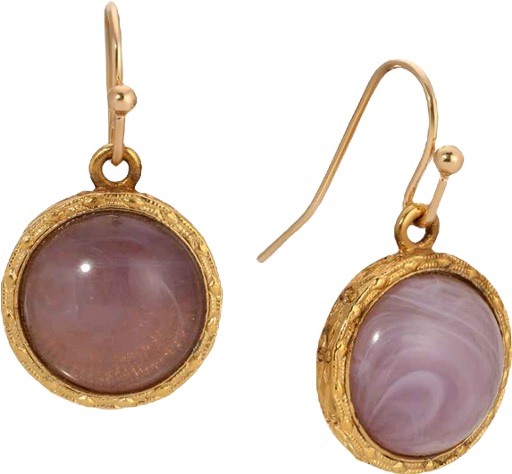 Round Color Stone Wire Earrings