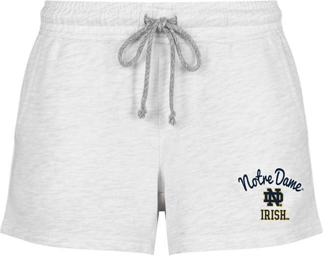 Women's Ash Notre Dame Fighting Irish Mainstream French Terry Tri-Blend Shorts