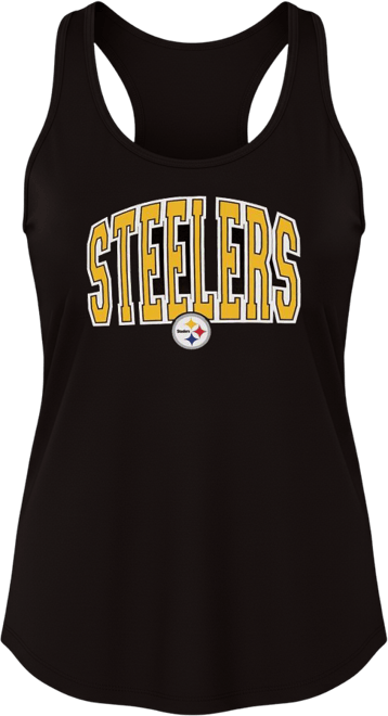 Women's Black Pittsburgh Steelers Marathon Racer Back Tank Top