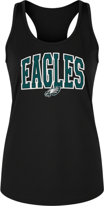 Women's Black Philadelphia Eagles Marathon Racer Back Tank Top