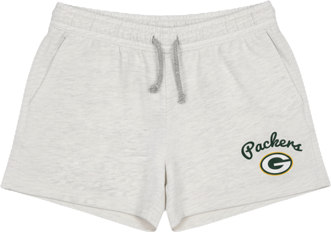 Women's Oatmeal Green Bay Packers Mainstream Terry Lounge Shorts