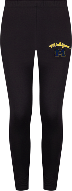 Women's Black Michigan Wolverines Fraction Essential Leggings