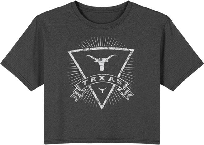 Women's Charcoal Texas Longhorns Quest Knit Crop Top