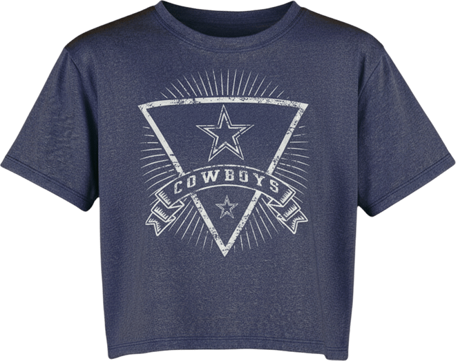 Women's Navy Dallas Cowboys Quest Knit Crop Top