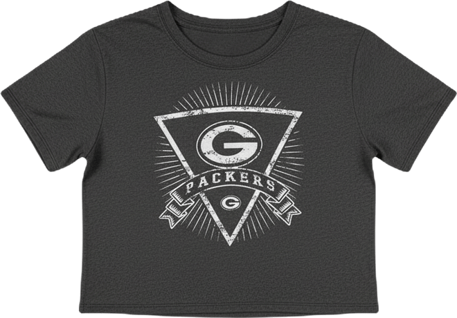 Women's Charcoal Green Bay Packers Quest Knit Crop Top