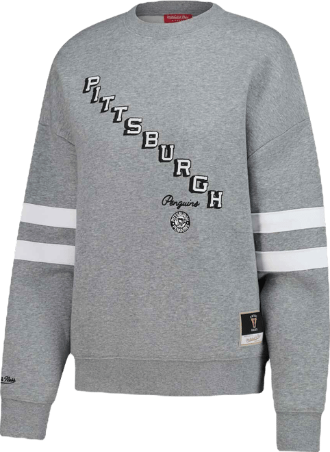 Women's Heather Gray Pittsburgh Penguins Logo Lightweight Pullover Sweatshirt
