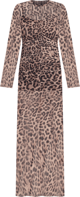 Women's Mesh Ruched Long Sleeve Maxi Dress, Regular and Plus Size