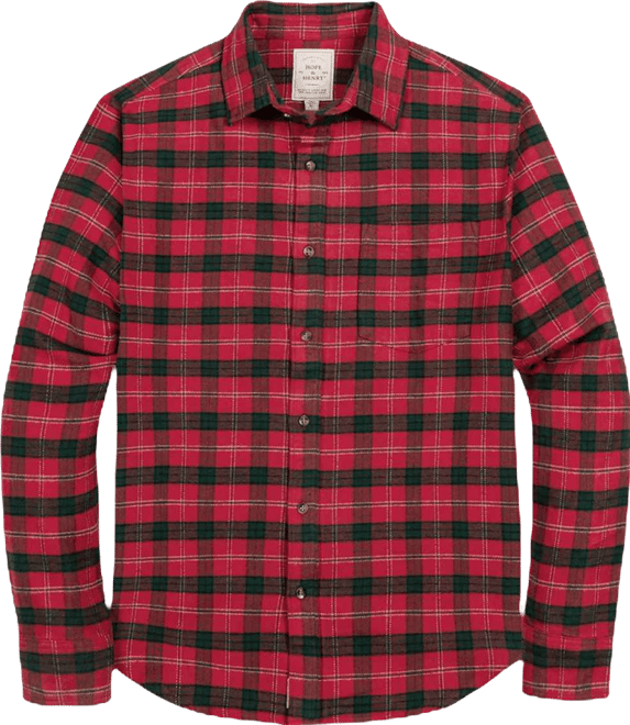 Men's Organic Long Sleeve Flannel Button Down Shirt