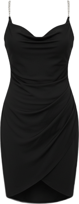 Women's High Low Cowl Neck Dress