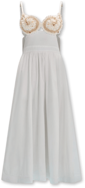 PatBO Seaweed Shell Embroidered Midi Dress | Bloomingdale's Women