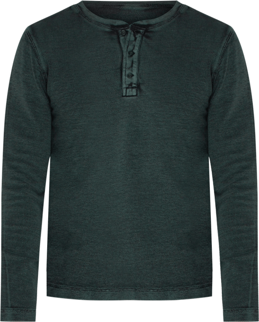 Men's Cotton Long-Sleeve Henley Shirt
