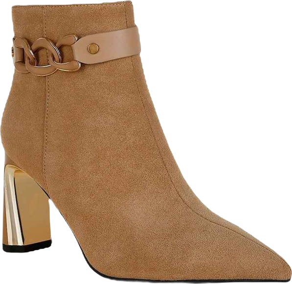 Antares Chain Belt Detail Ankle Boots