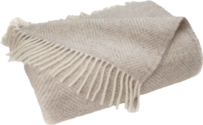 Highland Tweed Herringbone Pure Wool Oversized Throw, 59" x 72"