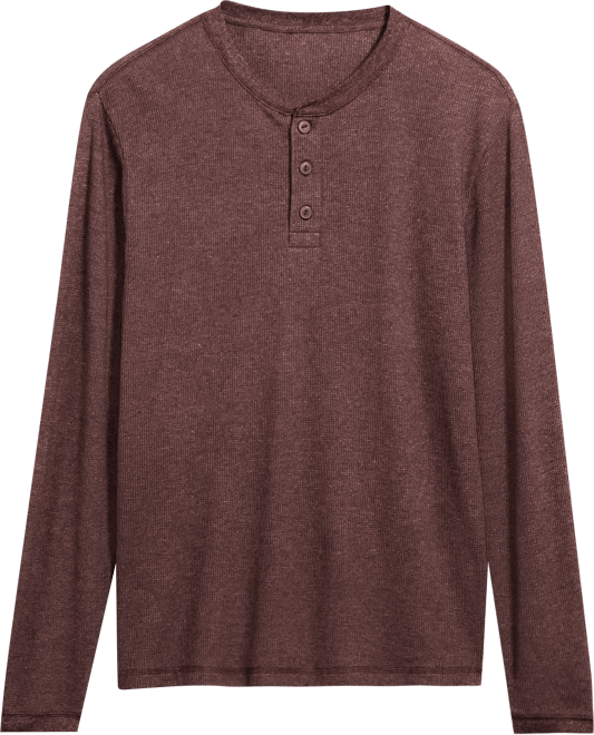 Men's Long Sleeved Waffle Henley T-shirt