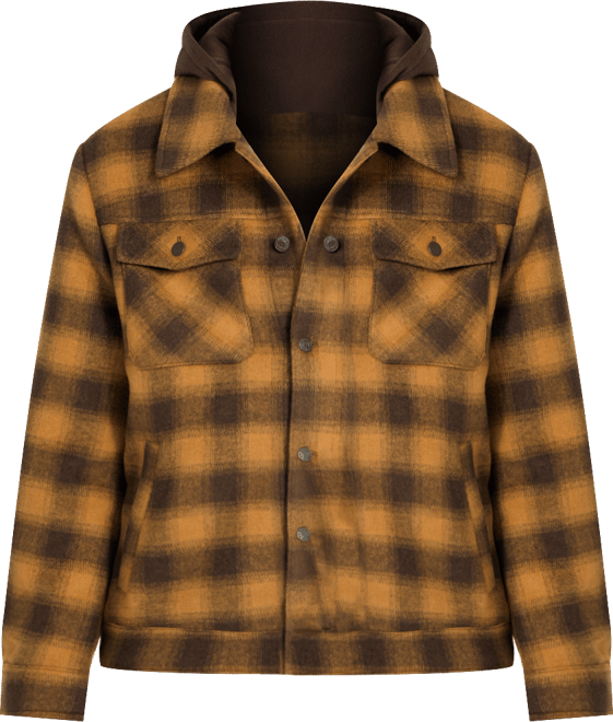 Men's Long-Sleeve Check Print Shirt Jacket