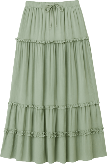 Juniors' Ruffle-Tier Maxi Skirt