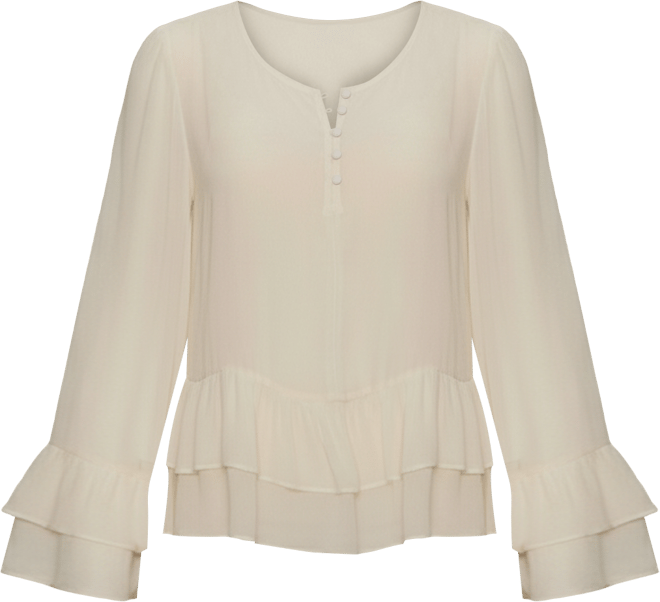 Women's Ruffled Long-Sleeve Blouse