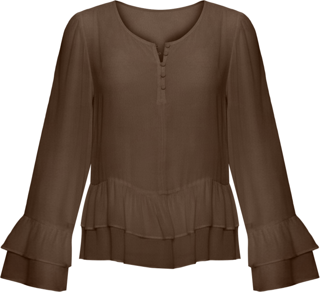 Women's Ruffled Long-Sleeve Blouse