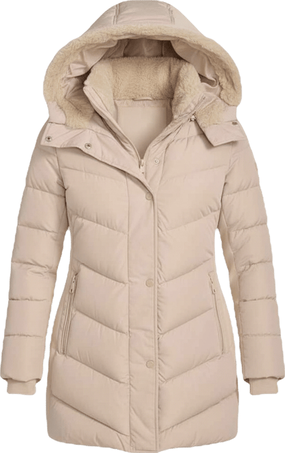 Women's Lined Hooded Puffer Coat