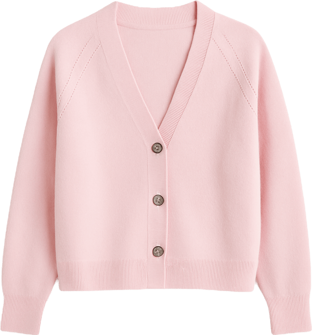 Petite Fully Fashioned Raglan V-Neck Cardigan