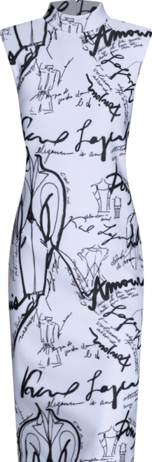 Women's Printed Paris Print Mock Neck Scuba Sheath Dress