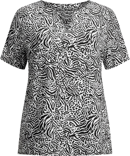 Women's Triple Keyhole Short Sleeve Tee