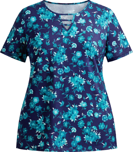 Women's Triple Keyhole Short Sleeve Tee