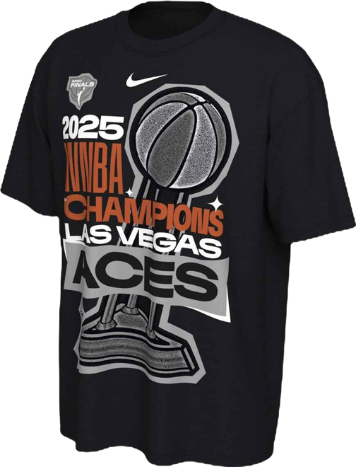 Men's and Women's Black Las Vegas Aces 2025 Wnba Finals Champions Locker Room Authentic T-Shirt