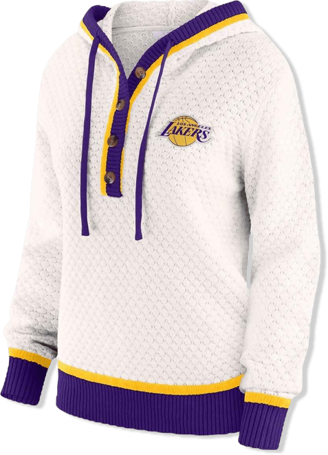 Women's Cream Los Angeles Lakers Plus Size Hoodie Sweater