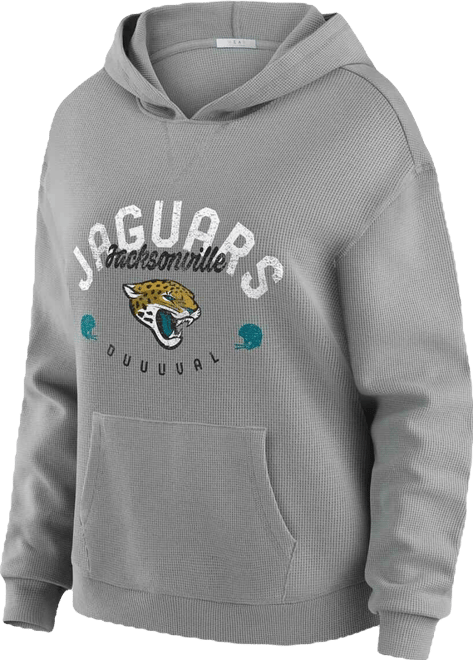 Women's 2-Piece Gray Jacksonville Jaguars Waffle-Knit Long-Sleeve Hoodie and Lounge Pant Set