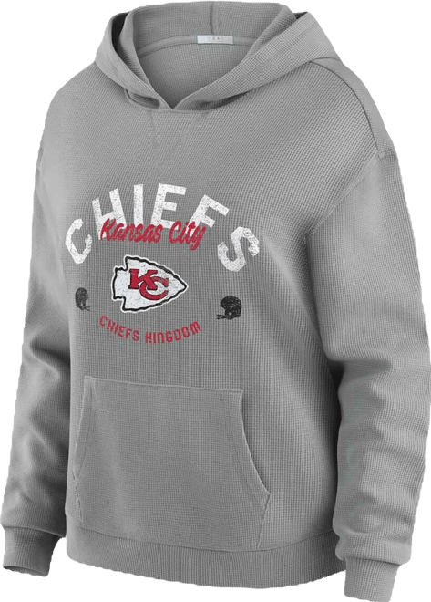 Women's 2-Piece Gray Kansas City Chiefs Waffle-Knit Long-Sleeve Hoodie and Lounge Pant Set