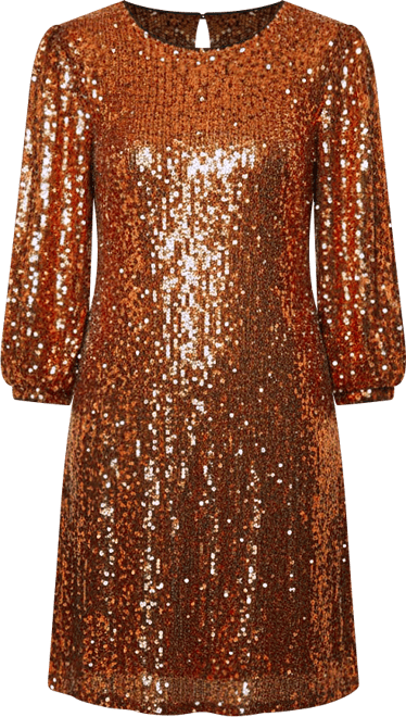 Women's Balloon Sleeve Sequin Mini Dress