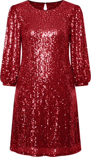 Women's Balloon Sleeve Sequin Mini Dress