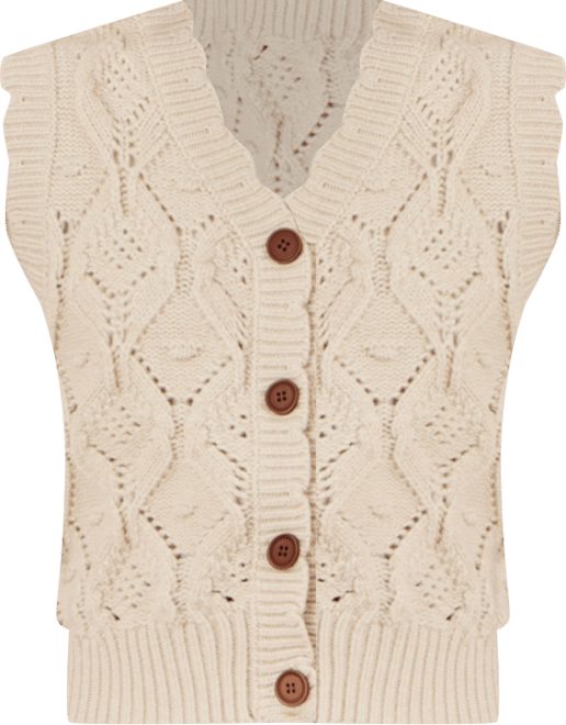 Women's Button Up Chunky Cable Knit Waistcoat