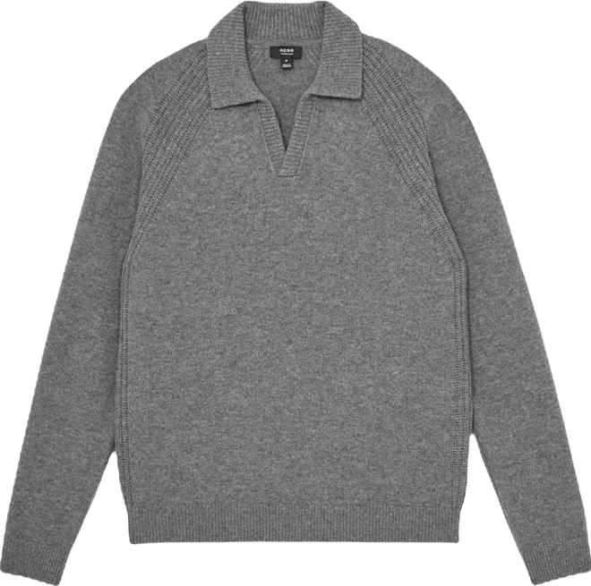 Men's Wool-Cashmere Open-Collar Sweater