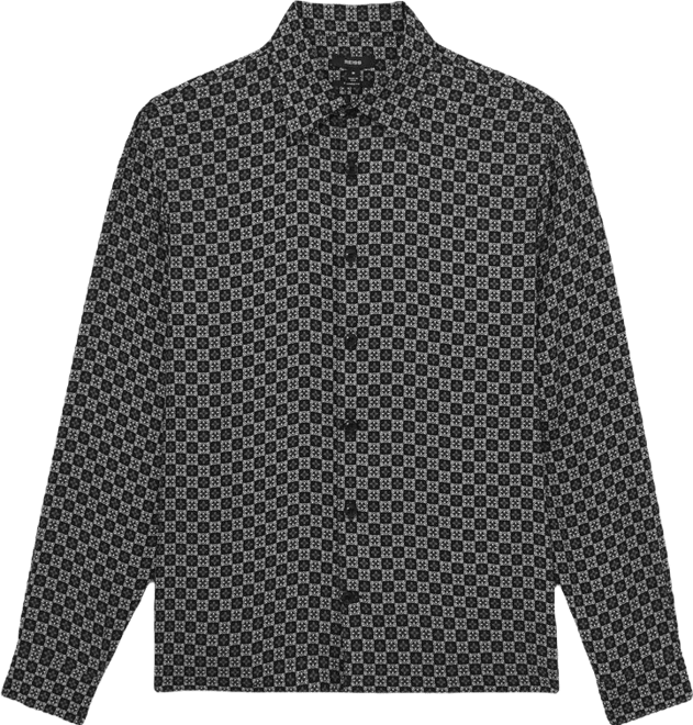 Men's Medallion-Print Long-Sleeve Shirt