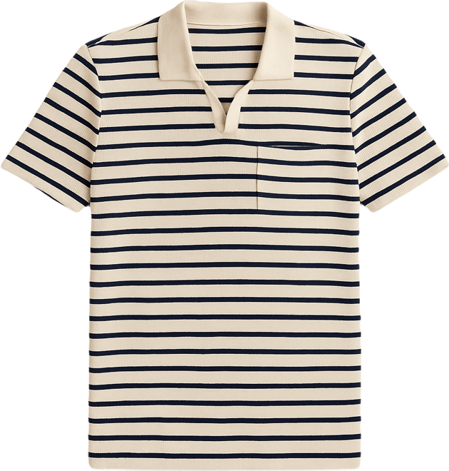 Men's Striped Short Sleeve Polo Shirt