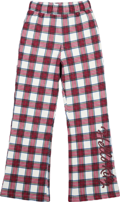 Juniors' Hello Kitty Plaid Fleece Pants
