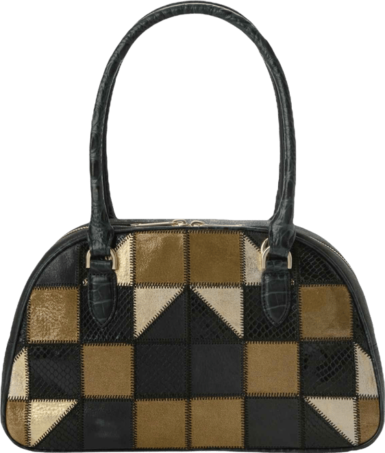 Angie Croc-Embossed Leather Satchel Bag