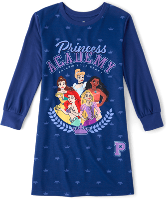 disney princess pajama dress Frozen Anna Girls Fantasy Gown Nightgown 21FZ733GGS Princess and the Frog Tiana Disney Princess Girls' Nightgown with