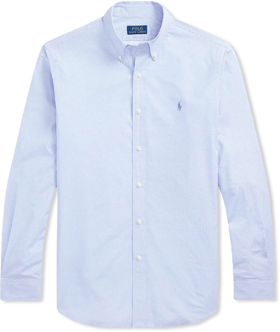 Men's Classic-Fit Gingham Stretch Poplin Shirt