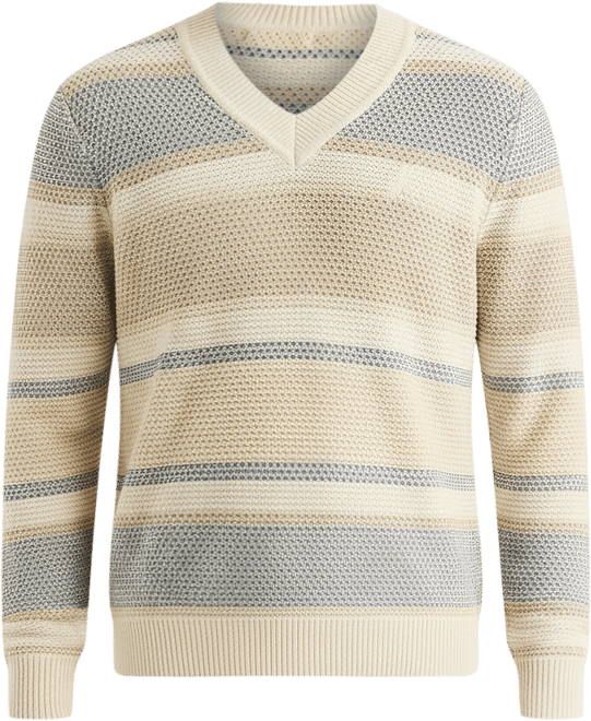 Men's Striped Long Sleeve Sweater